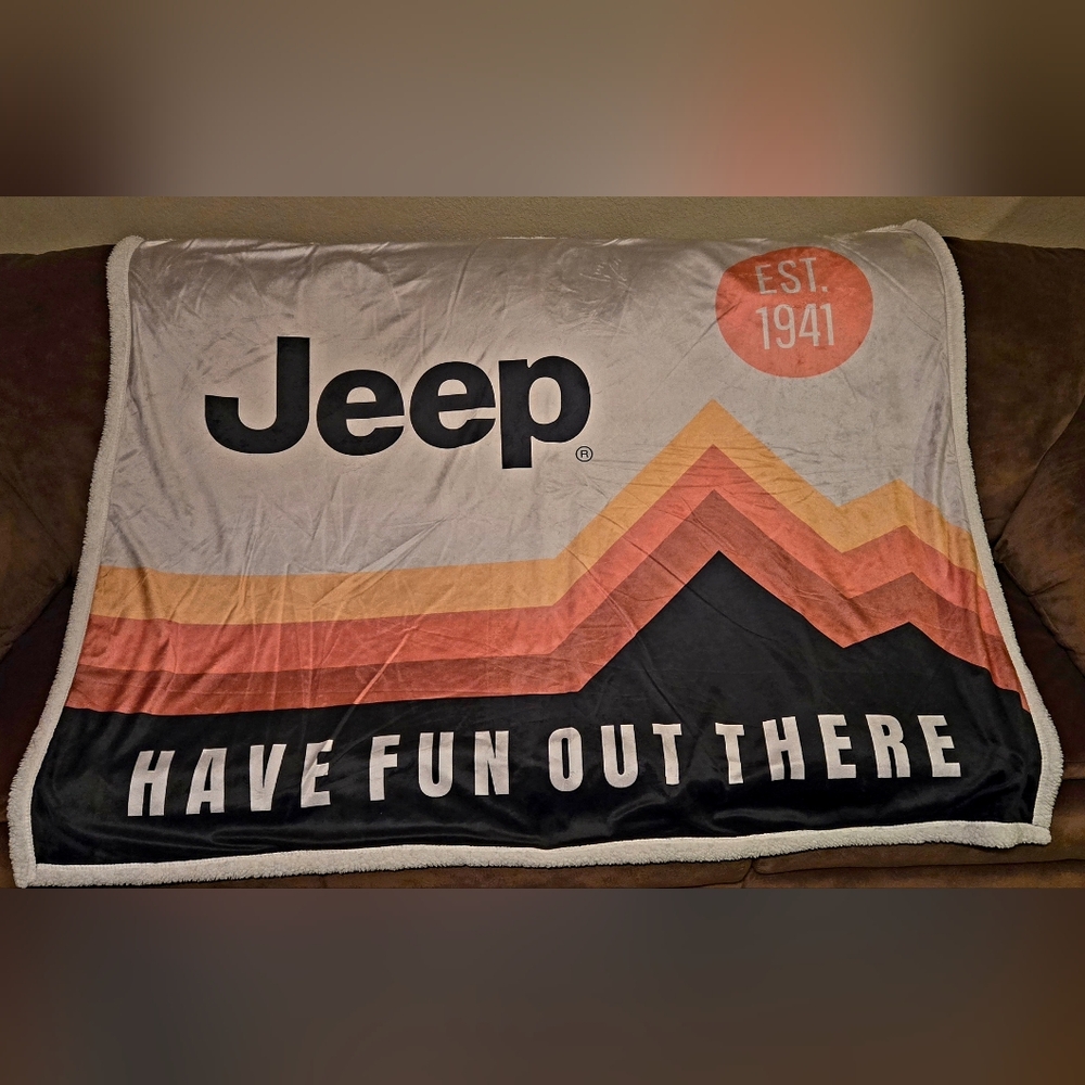 Jeep Black and Orange Adventure Blanket